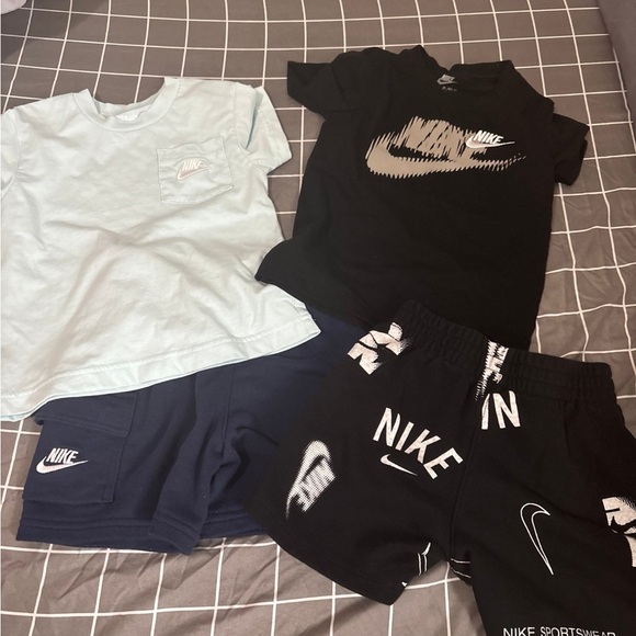 Nike Kids Light Blue and Black T-Shirt with Navy and Black Shorts Set - Picture 1 of 3